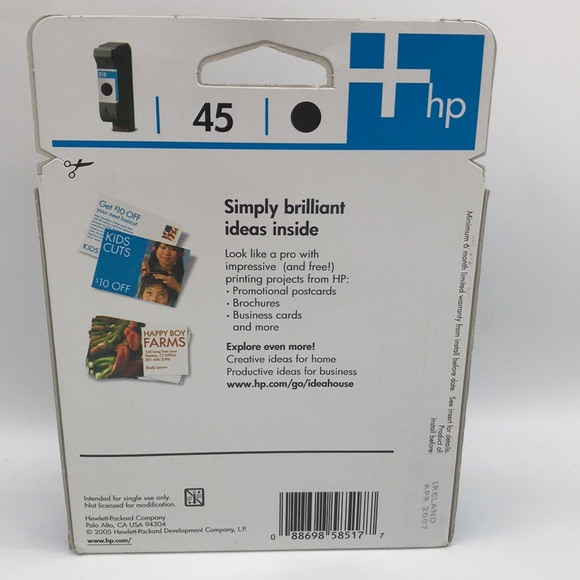 Genuine HP 45 Inkjet Print Cartridge #51645A Factory Sealed Product Expired - Picture 2 of 7